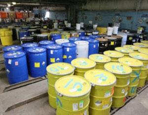 Containerized Waste Barrels Waiting for disposal